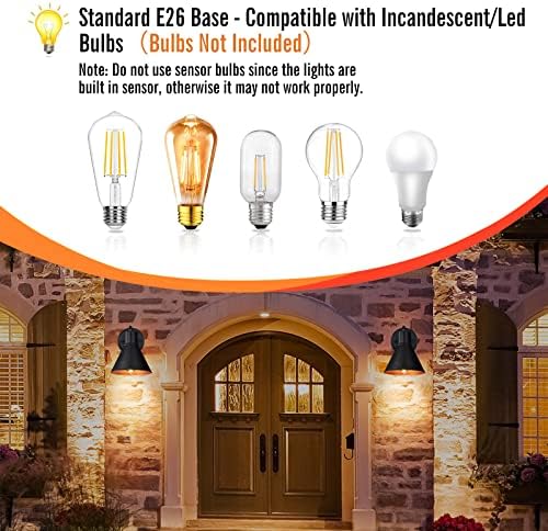 2 Pack Dusk to Dawn Outdoor Wall Sconces,Exterior Farmhouse Barn Light - Image 3