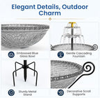 Solar Fountain for Bird Bath Outside, Garden Water Feature with Ground Stake Stand or Hanging Style for Patio, Yard & Lawn (B-Gray) - Image 3
