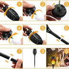 4PCS Solar Torch Lights Outdoor, 19.7 inch 12 LED IP65 Waterproof Garden Pathway Light with Vivid Dancing Flickering Flames, with Auto On/Off Dusk to Dawn, Landscape Decoration Lights - Image 7