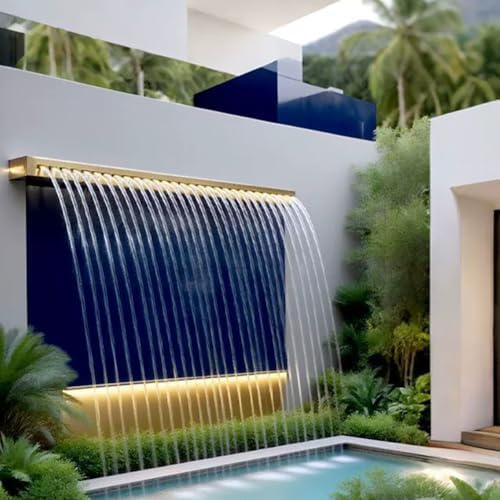 Stainless Steel Waterfall Fountain Wall Decor for Garden, Pond, Pool, Stream, Patio - Elegant Outdoor Water Feature for Tranquil Spaces - Image 3