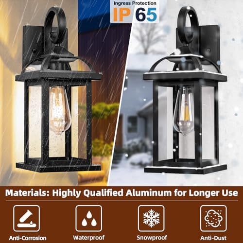 Black Outdoor Lights Wall Mount House Anti-Rust Aluminum - Image 2