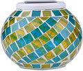 Mosaic Solar Light,MUEQU Outdoor Table Lamps Waterproof Solar Glass Ball LED Garden Lights Color Changing Solar Table Lantern for Patio,Party,Yard,Outdoor/Indoor Decorations Presents (Yellow&Blue) by AMZSTAR