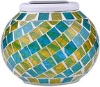 Mosaic Solar Light,MUEQU Outdoor Table Lamps Waterproof Solar Glass Ball LED Garden Lights Color Changing Solar Table Lantern for Patio,Party,Yard,Outdoor/Indoor Decorations Presents (Yellow&Blue) by AMZSTAR