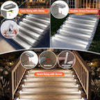 Solar Step Lights for Outside, 6-Pack Stair Light Outdoor Waterproof IP67, 14 LED Cool White Light Solar Powered Lighting for Steps, Stairs, Deck, Patio, Walkway, Front Porch Decor - Image 3