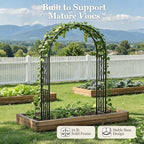 Metal Garden Arch, Heavy Duty Garden Trellis for Climbing Plants, with Enlarged Base for Stability, Ideal for Wedding Arches & Party Decorations, 55" W x 86" H - Image 4