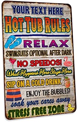 Personalized Hot Tub Rules Sign Custom Sign Backyard Oasis Patio Decor Outdoor Sauna Paradise Pool BBQ Tiki Gift 116242002008 by ChicoCreekSigns