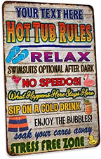 Personalized Hot Tub Rules Sign Custom Sign Backyard Oasis Patio Decor Outdoor Sauna Paradise Pool BBQ Tiki Gift 116242002008 by ChicoCreekSigns