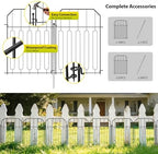 VANCASTLE Decorative Garden Fence, Toatal 25FT(L) x 21IN(H) Outdoor Metal No Dig Fence Animal Barrier, Rustproof No-Tool Assembly Landscape Edging for Yard, Lawn, Patio, Flower Bed-25 Panels Design I - Image 3