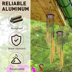 6 Pieces 28 Deep Tone Memorial Wind Chimes with 6 Aluminum Tubes Gold Aluminum Tubes Soothing Melody for Outdoor Garden Patio Home Farmhouse Decor - Image 4