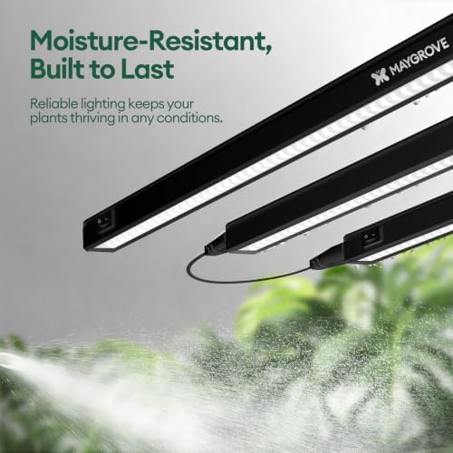 Maygrove Grow Lights for Indoor Plants, Sunlike Full Spectrum 5000K 1FT LED Growing Lamp 56W (8 x 7W), T5 Grow Light Strip for Seed Starting, Vegetables, Linkable, Black, 8-Pack - Image 6