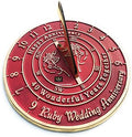 NauticalMart 40th Ruby Wedding Anniversary Sundial Gift Him or Her, Husband or Wife, Parents, Grand Parents, Couples to Celebrate Anniversary Unique Gift (40th Anniversary) by NauticalMart
