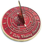 NauticalMart 40th Ruby Wedding Anniversary Sundial Gift Him or Her, Husband or Wife, Parents, Grand Parents, Couples to Celebrate Anniversary Unique Gift (40th Anniversary) by NauticalMart