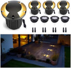 Gardenreet LED Well Lights Outdoor - Brass All Weather Electric Outdoor Inground Lighting, 12V LED Low Voltage Fixture, Antique Bronze for Pathway Backyard Yard with 4000K Neutral White MR16 Bulb by Gardenreet