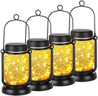 Mlambert 4 Pack Solar Hanging Mason Jar Lights with Stakes Bundle with 1 Pack Solar Mason Jar Lights Lid (No Jars) - Image 2