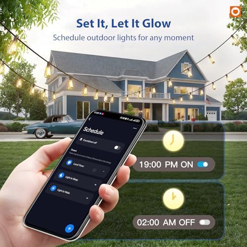 addlon 100FT Outdoor String Lights ST38 LED with APP Control Waterproof - Image 3