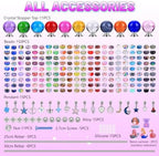 AIPRIDY DIY Crystal Beaded Fairy Wand Garden Stakes Kit, Colorful Decorative Wands with Assembly Guide, 12 or 10 Inch Threaded Rods,Outdoor Garden Decoration Set (238, Rainbow+Inner BubbleTop) - Image 3