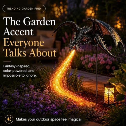 Solar Dragon Fire Garden Light, Dragon Garden Stake Outdoor Decor (1Pcs) - Image 3