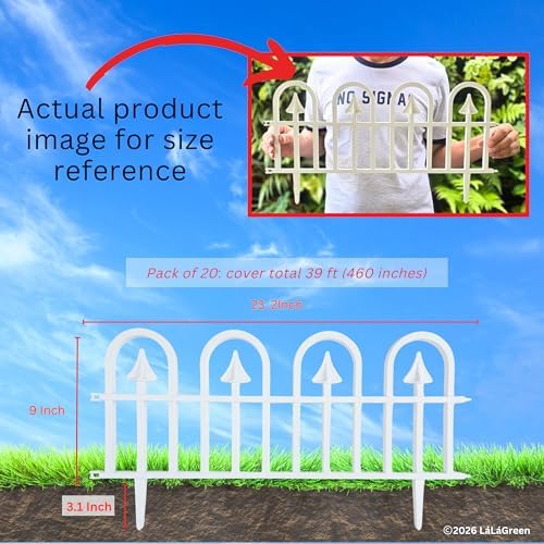 LaLaGreen Landscape Edging Panels (24in, 20 Pack) Garden Border Flower Fence - Image 3