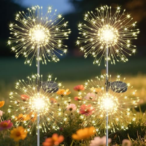 Solar Garden Lights Outdoor, Solar Firework Fairy Lights Garden Decor by Slyuexu