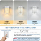 LIT-PaTH Outdoor Wall Light Fixture, Aluminum, LED 3CCT, White, 2 Pack - Image 2