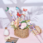 FREEBLOSS 140Pcs Beaded Garden Stakes Kit DIY Fairy Wand Garden Stake Beads Kits Butterfly Beaded Stakes with 100pcs Colorful Beads DIY Yard Stake for Outdoor Decoration - Image 5