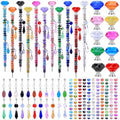 AIPRIDY DIY Crystal Beaded Fairy Wand Garden Stakes Kit, Colorful Decorative Wands with Assembly Guide, 12 or 10 Inch Threaded Rods,Outdoor Garden Decoration Set (423, Rainbow+Diamond Top) by AIPRIDY