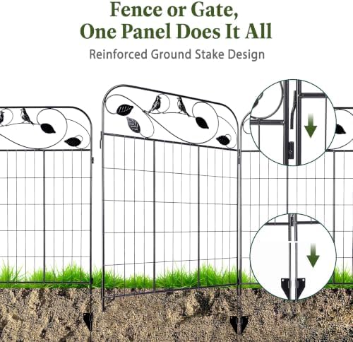 Decorative Garden Fence 40in x 36ft, 16 Pack Flat Metal Garden Border Fence, Rustproof Powder Coating, No-Dig Installation with Triangular Stakes, Flexible Design for Flower Beds, Paths, Yards - Image 6
