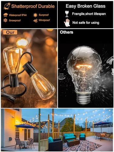 Outdoor String Lights Waterproof 300FT Patio Lighting for Outside Backyard - Image 3