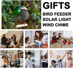 Solar Wild Bird Feeder Squirrel Proof for Outside - Unique Cute Metal Animal Shaped Bird Feeder with Solar Light, Wind Chime, Gift for Bird Lovers(Hummingbird) - Image 6