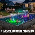 9000mah Rechargeable Floating Pool Fountain with Light Show & Anchor -1PC - Image 2