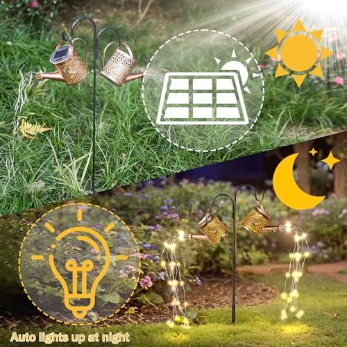 JIAJIAMEI Solar Watering Can Lights Outdoor Garden Decor - Image 3