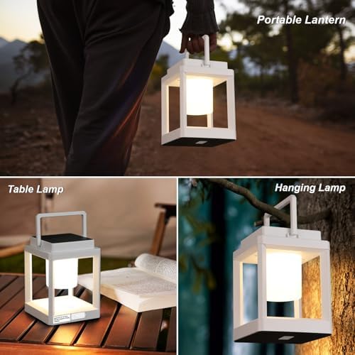 Solar Lantern Outdoor Table Lamp: Portable Waterproof LED Light - Hanging Solar Lamp Rechargeable Lights for Patio Camping - Image 2