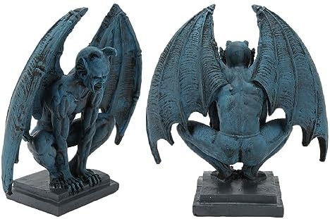 Focket Gargoyle Statue, Large Resin Material Polished Surface Sturdy Weather Outdoor Gargoyle Statues, Winged with Gothic Garden Scary Sculpture for Garden - Image 4