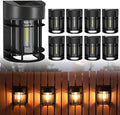 Solar Fence Lights Outdoor, 8 Pack Waterproof Solar Lights Outdoor, Outdoor Solar Light Fence Light for Garden Fence Post Step Stair Backyard by DOESLAG