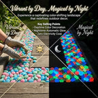 Colorful Glow in the Dark Rocks Luminous Glow Garden Stones Outdoor Glowing at Night Guide Pebbles Gemstone DIY Decorative for Landscaping Aquarium Fish Tank Patio Lawn Yard Ornaments - Image 2