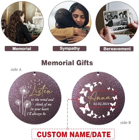 Personalized Butterfly&Dandelion Wind Chimes Memorial Mom Dad - Image 6