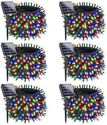 OZS 6 Pack 480 LED Solar String Lights Outdoor Waterproof, Multicolor by OZS