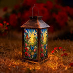 Solar Lantern Vibrant Butterfly Floral Outdoor Waterproof Garden Hanging Lantern Solar Powered Lighting Outside Solar Light for Patio Yard Camping, Gifts for Women Mom by Unknown