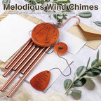 Elegant Copper-Red Wind Chime for Home and Garden, Memorial Wind Chime with 6 Aluminum Tubes, 32-Inch - Image 2