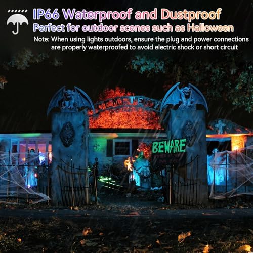 RGB LED Flood Lights Outdoor, Color Changing, 100W, 10000LM, 2-Pack - Image 2