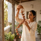 Handmade Terracotta Bird Wind Chime, Natural Clay Wind Chimes for Outdoor Garden, Balcony, Porch & Home Decor, Rustic Hanging Decoration & Housewarming Gift - Image 4