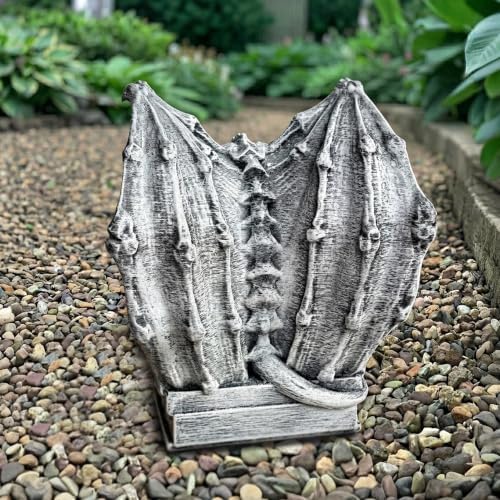 OLOMA Guardian Gargoyle Hold Bowl Concrete Statue Handmade Outdoor Gothic Fantasy Sculpture Cement Bird Feeder Mythical Creature Yard Ornament Patio Lawn Porch Decor Weather Resistant Cement Figure - Image 7