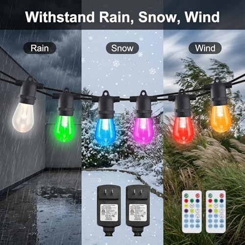 Outdoor String Lights 96FT Color Changing Solar Patio Lights, Waterproof Fairy Lights for Backyard, Garden, Pergola, Deck, Bistro, Outdoor Lighting with Remote & 8 Modes - Image 5