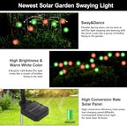 Red and Green Solar Firefly Lights Outdoor Christmas Decor 4 Pack - Image 2