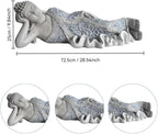29" Reclining Buddha Sculpture, Vintage Blue Sleeping Buddha Statue Decor - Image 2