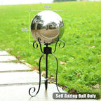 VCUTEKA Gazing Ball, 10" Stainless Steel Silver Garden Globes Outdoor Decor - Image 4