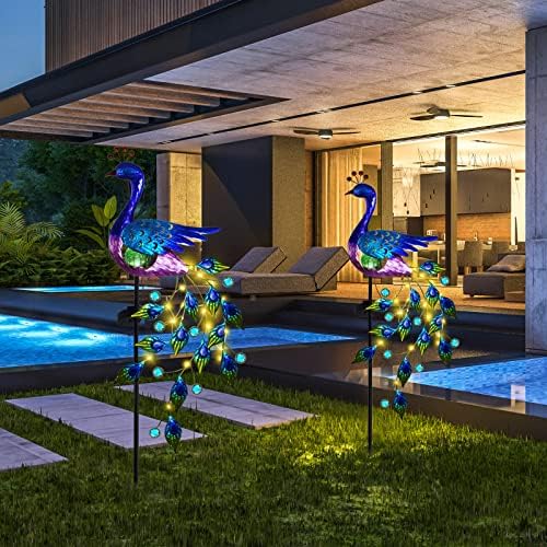 DREAMSOUL Peacock Solar Lights Outdoor, Waterproof Decorative Stake - Image 5
