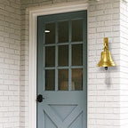 6" Ship Bell - Large Brass Sleigh Bell, Wall Mounted Hanging Nautical for Dinner Christmas Service Craft Farmhouse Maritime Church Pirate House - Image 5