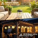 4 Pack Small Solar Lanterns Outdoor Waterproof, Cracked Glass Hanging Globe Lights for Backyard Patio Garden Pathway Balcony and Table Decor, Warm White- Gifts for Women Mom Homeowners - Image 3