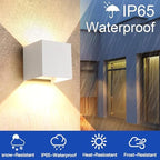 LED 20W Outdoor Wall Lights Exterior/Interior 3 Colors Adjustable Wall Sconce Up and Down Light Porch Lights IP65 Waterproof Exterior Wall Sconce Modern Outdoor Lighting Square Aluminum White - Image 4
